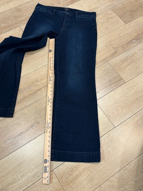 NYDJ Teresa Wide Leg Jeans 14 Dark Wash Trouser Style High Rise Minimalist - Picture 7 of 10